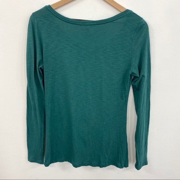 BP. Peacock Green Knot Front Long Sleeve T-shirt - Picture 2 of 6